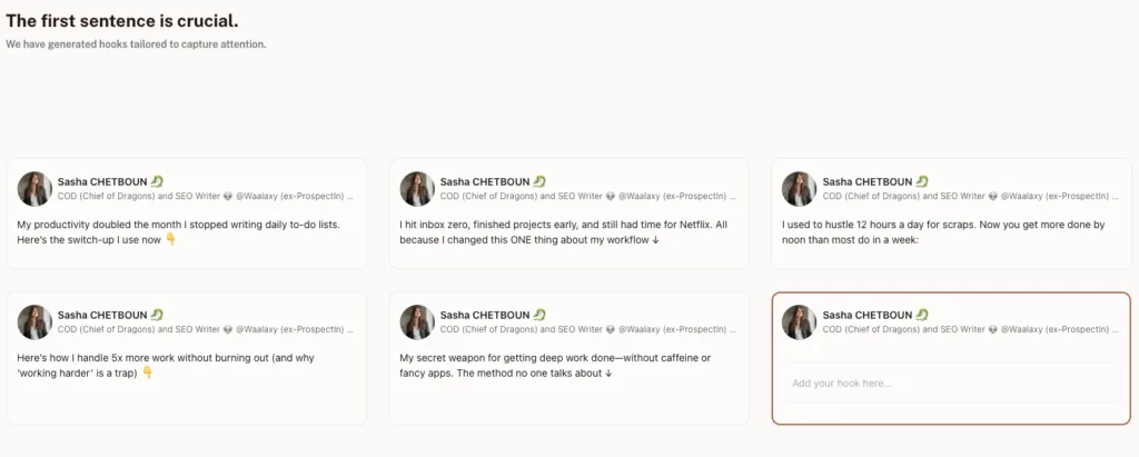 LinkedIn hook Kawaak