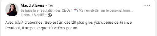 Phrase d'accroche LinkedIn méthode 3 en 2