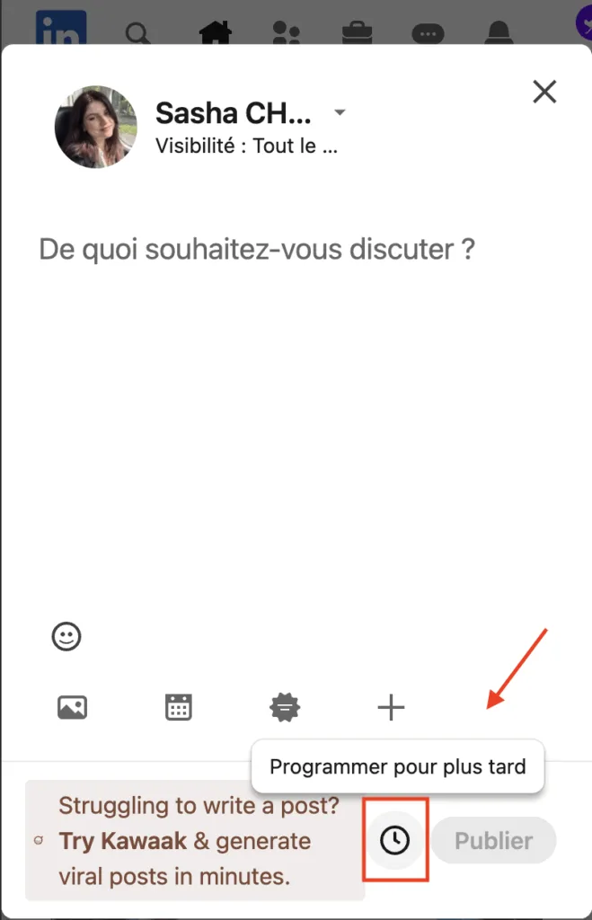 Programmer post <strong>LinkedIn</strong> mobile