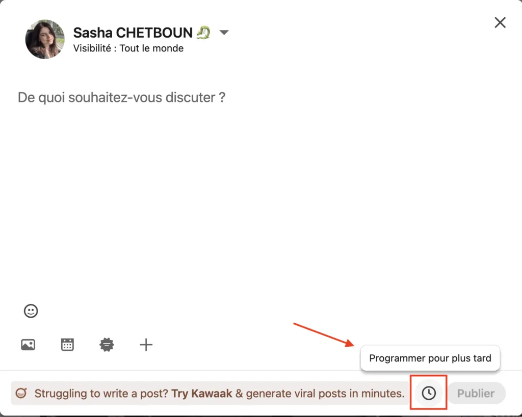 Programmer post LinkedIn ordinateur